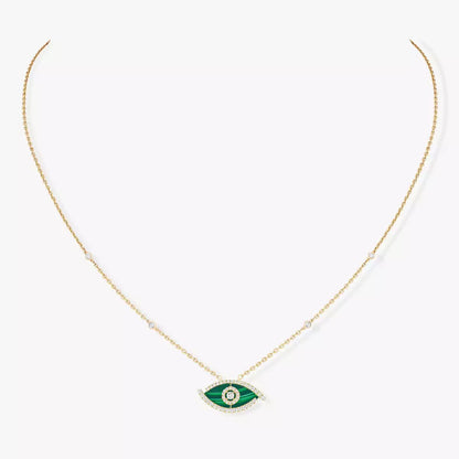 [Stars Jewelry]Lucky Eye Diamond Necklace in  Gold and Turquoise