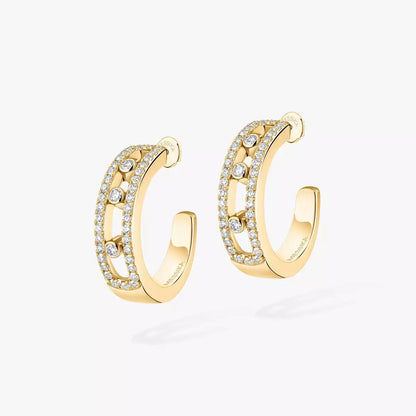 [Stars Jewelry]Diamond Pave_ Hoop Earrings Move