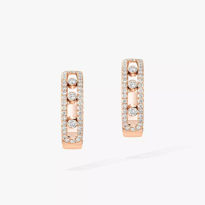 [Stars Jewelry]Diamond Pave_ Hoop Earrings Move