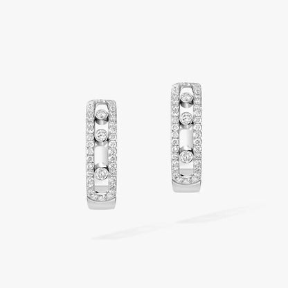 [Stars Jewelry]Diamond Pave_ Hoop Earrings Move