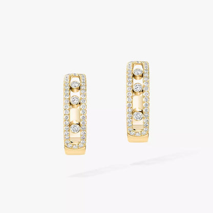 [Stars Jewelry]Diamond Pave_ Hoop Earrings Move