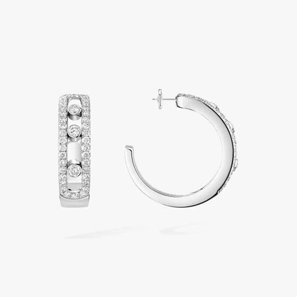 [Stars Jewelry]Diamond Pave_ Hoop Earrings Move