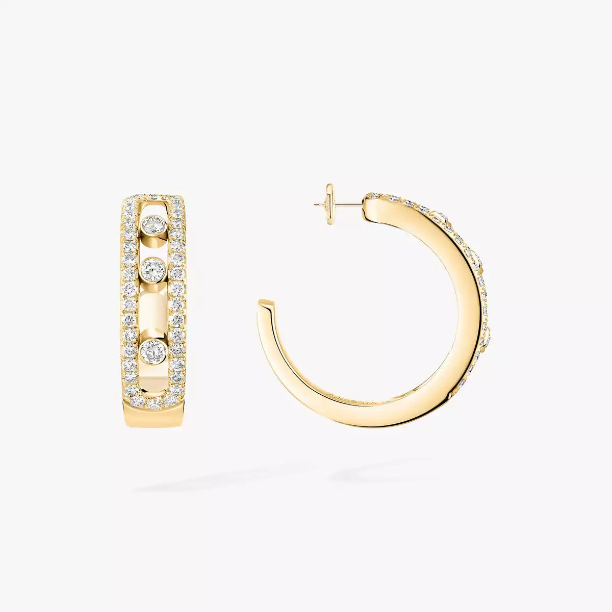 [Stars Jewelry]Diamond Pave_ Hoop Earrings Move
