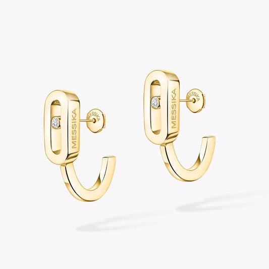 [Stars Jewelry]Diamond Mini Hoop Earrings Move Classique