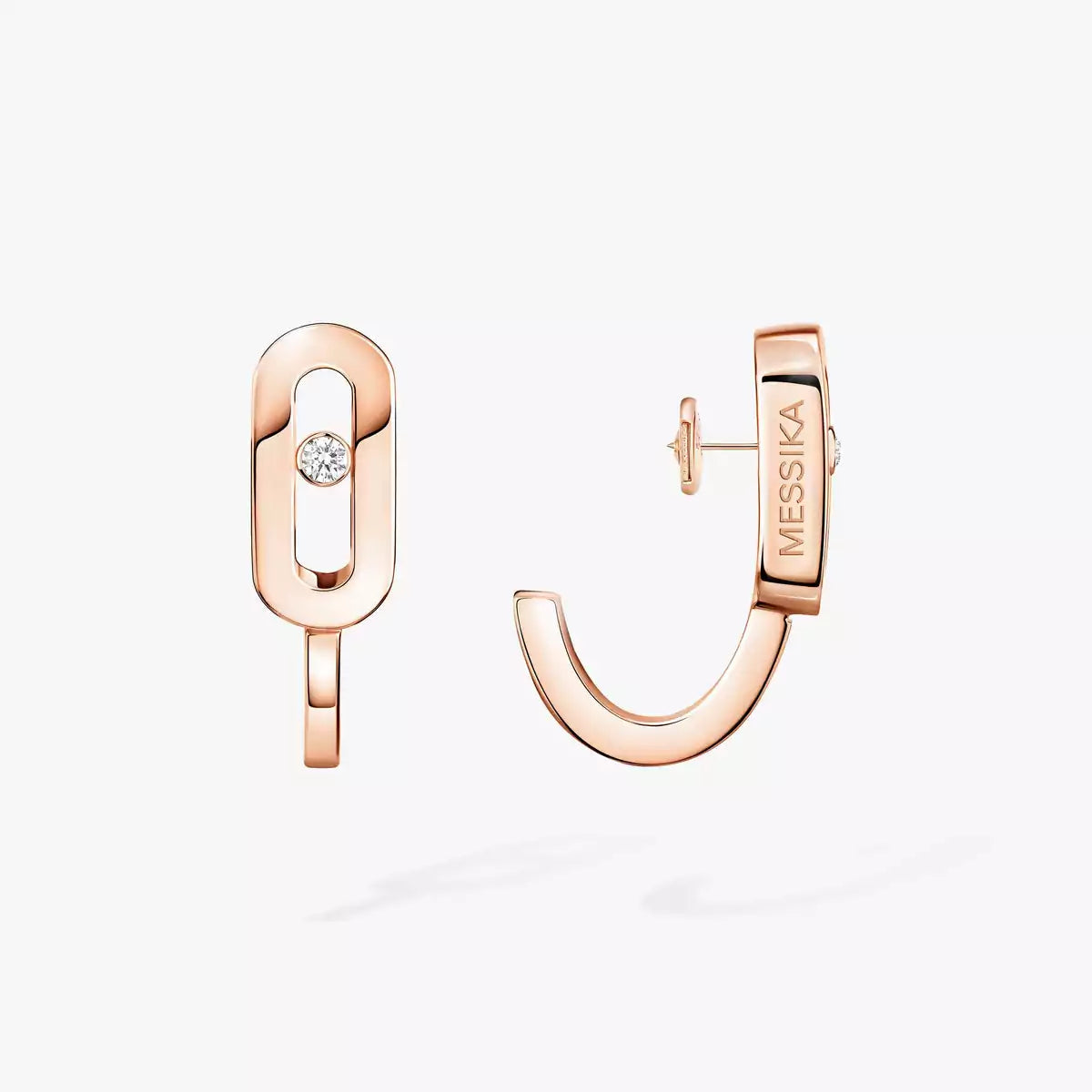 [Stars Jewelry]Diamond Mini Hoop Earrings Move Classique