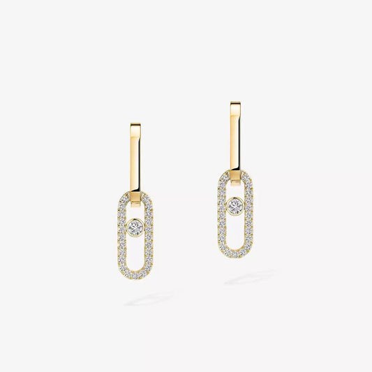 [Stars Jewelry]Move Link Diamond Earrings