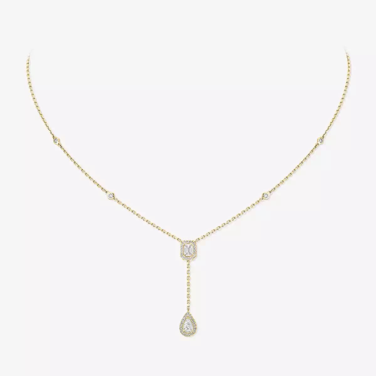 [Stars Jewelry]Gold Diamond Tie Necklace