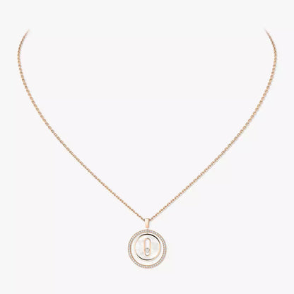 [Stars Jewelry]Lucky Move Diamond Necklace in Rose Gold and White Mother-of-Pearl