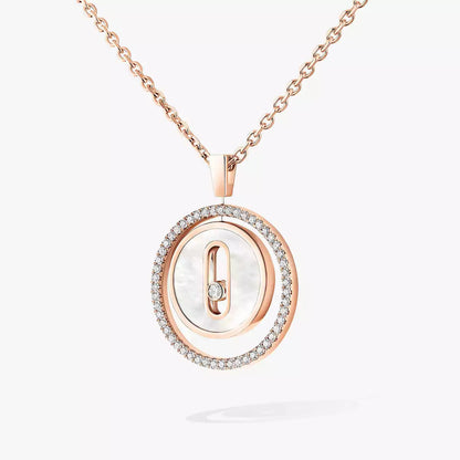 [Stars Jewelry]Lucky Move Diamond Necklace in Rose Gold and White Mother-of-Pearl