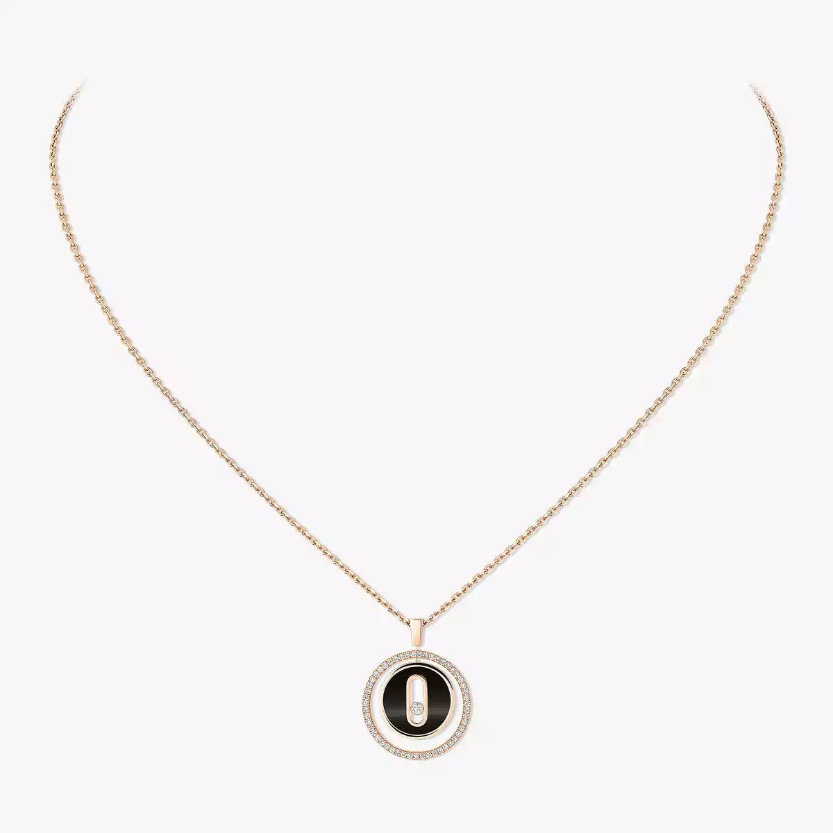 [Stars Jewelry]Lucky Move Diamond Necklace in Rose Gold and White Mother-of-Pearl