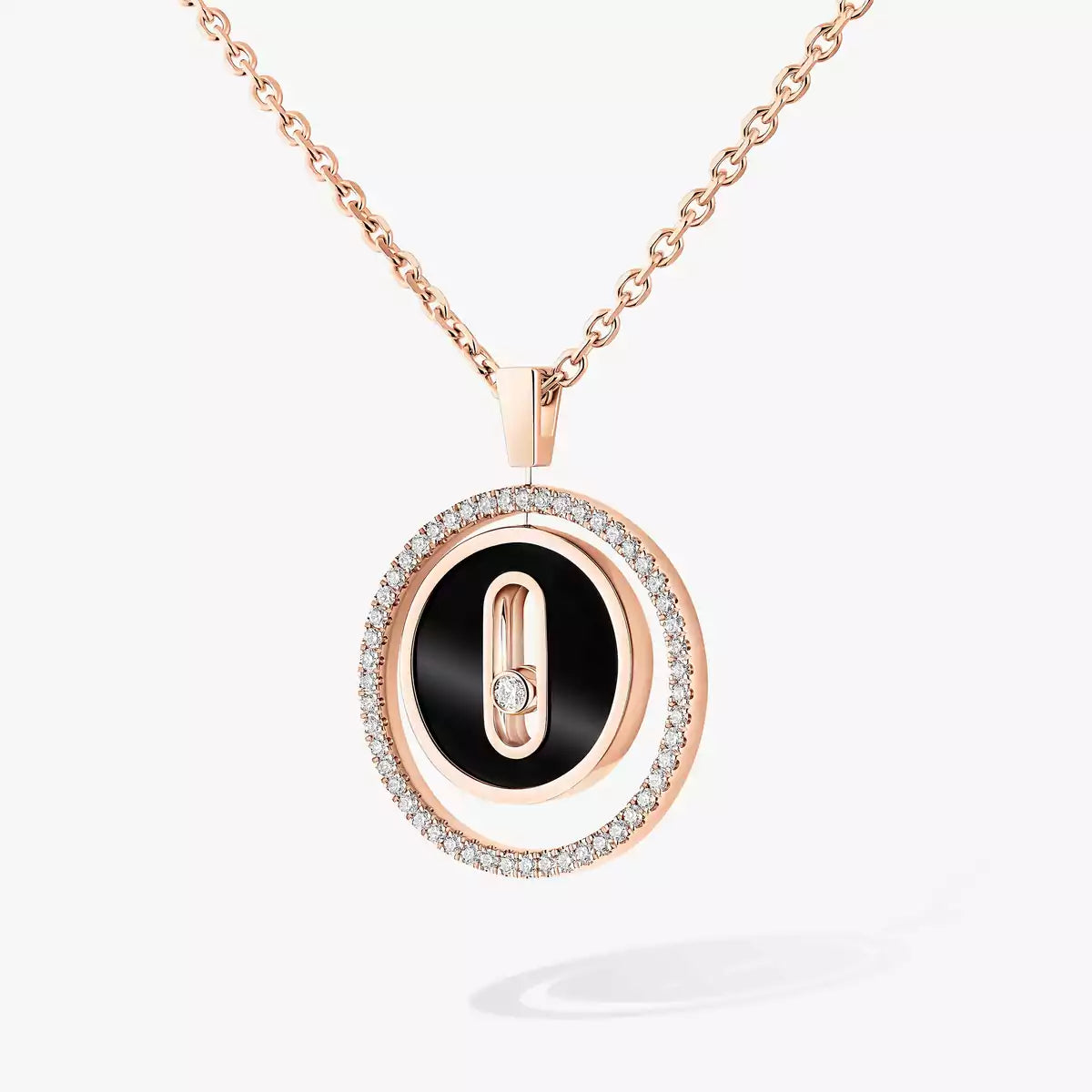 [Stars Jewelry]Lucky Move Diamond Necklace in Rose Gold and White Mother-of-Pearl