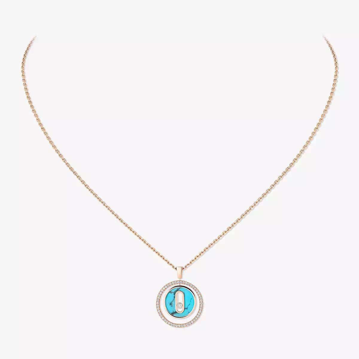 [Stars Jewelry]Lucky Move Diamond Necklace in Rose Gold and White Mother-of-Pearl