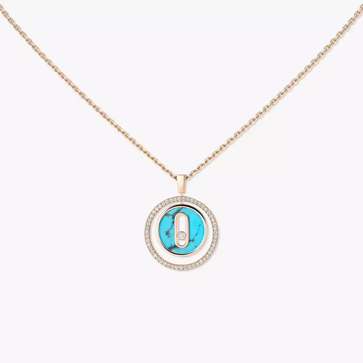 [Stars Jewelry]Lucky Move Diamond Necklace in Rose Gold and White Mother-of-Pearl
