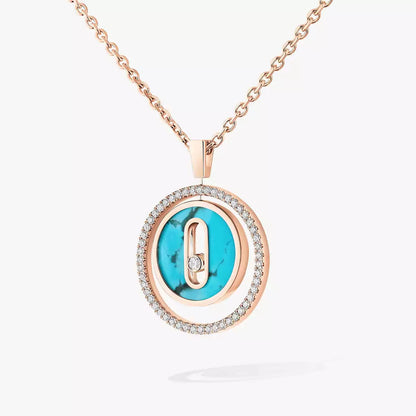 [Stars Jewelry]Lucky Move Diamond Necklace in Rose Gold and White Mother-of-Pearl