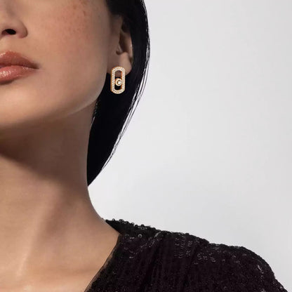 [Stars Jewelry]So Move Pave_-Set Diamond Earrings in Silver