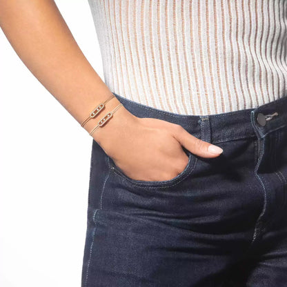 [Stars Jewelry]Care(Medium-3.5mm) pink cord pavé bracelet