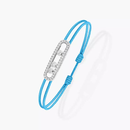 [Stars Jewelry]Care(Medium-3.5mm) pink cord pavé bracelet