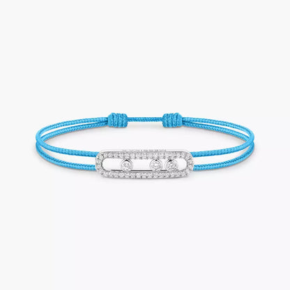 [Stars Jewelry]Care(Medium-3.5mm) pink cord pavé bracelet