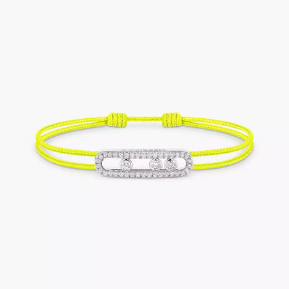 [Stars Jewelry]Care(Medium-3.5mm) pink cord pavé bracelet