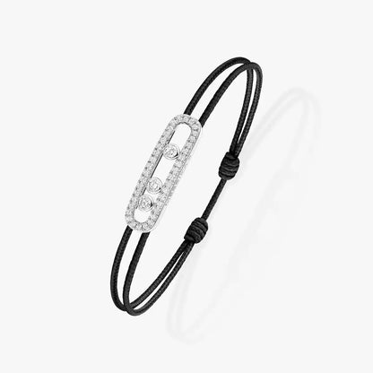[Stars Jewelry]Care(Medium-3.5mm) pink cord pavé bracelet