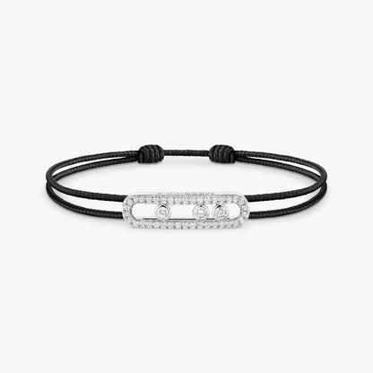 [Stars Jewelry]Care(Medium-3.5mm) pink cord pavé bracelet