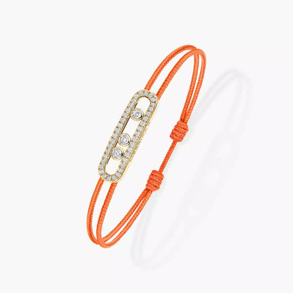 [Stars Jewelry]Care(Medium-3.5mm) pink cord pavé bracelet