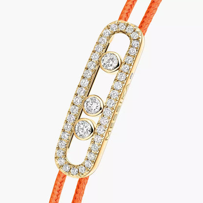 [Stars Jewelry]Care(Medium-3.5mm) pink cord pavé bracelet