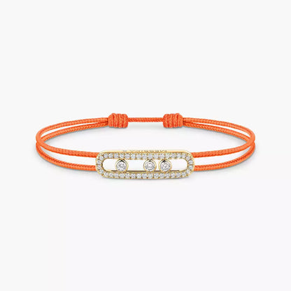 [Stars Jewelry]Care(Medium-3.5mm) pink cord pavé bracelet