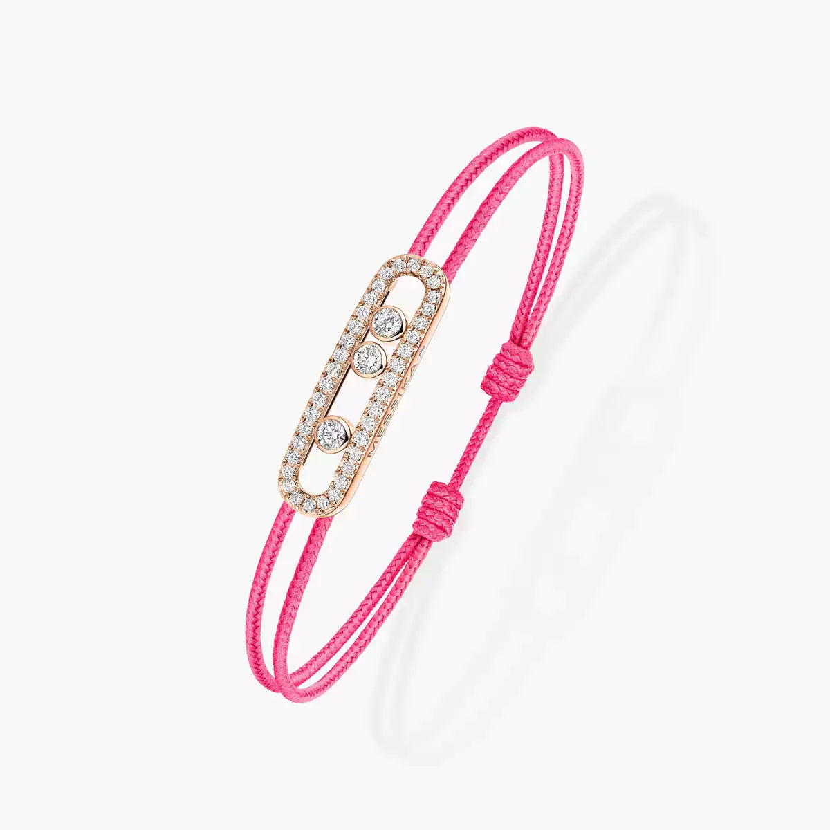 [Stars Jewelry]Care(Medium-3.5mm) pink cord pavé bracelet