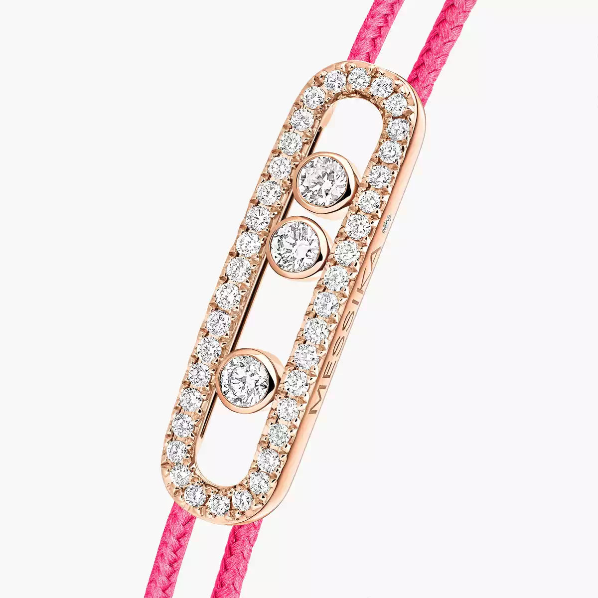 [Stars Jewelry]Care(Medium-3.5mm) pink cord pavé bracelet