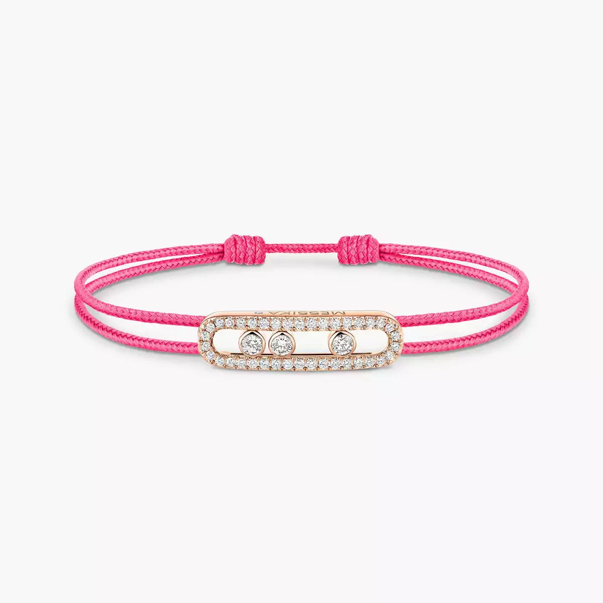 [Stars Jewelry]Care(Medium-3.5mm) pink cord pavé bracelet