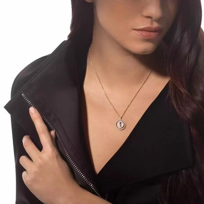 [Stars Jewelry]Lucky Move Diamond Necklace in Rose Gold and White Mother-of-Pearl
