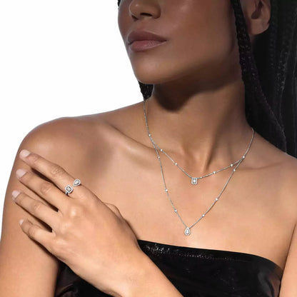 [Stars Jewelry]Diamond Necklace My Twin 2 Rows