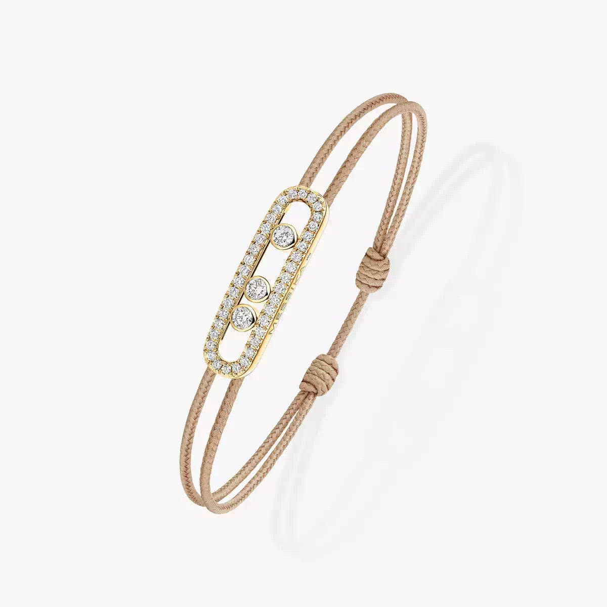 [Stars Jewelry]Care(Medium-3.5mm) pink cord pavé bracelet