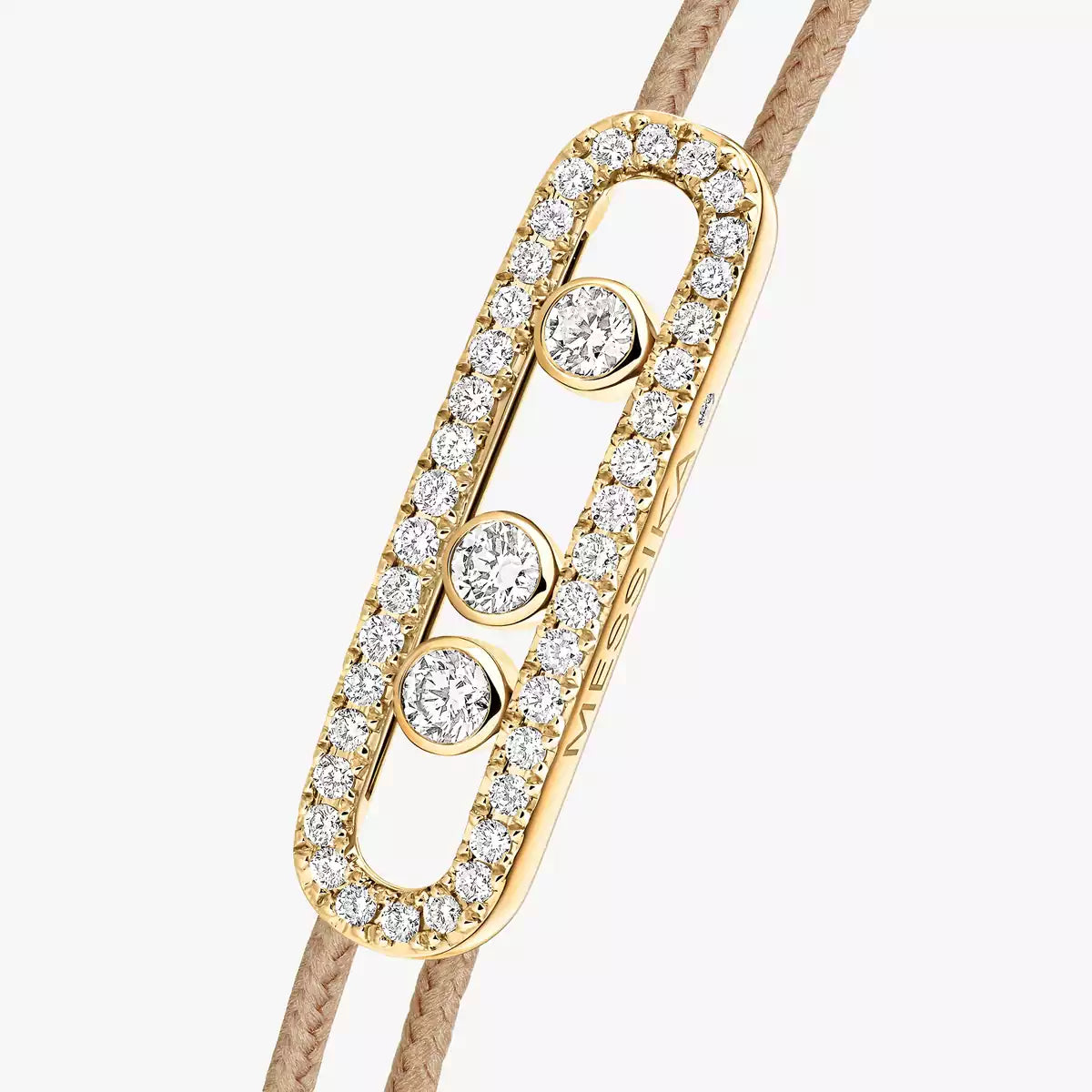 [Stars Jewelry]Care(Medium-3.5mm) pink cord pavé bracelet