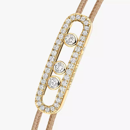 [Stars Jewelry]Care(Medium-3.5mm) pink cord pavé bracelet