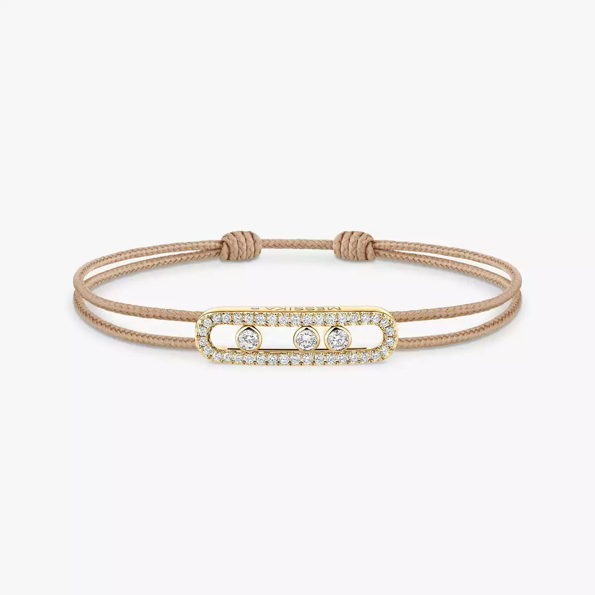 [Stars Jewelry]Care(Medium-3.5mm) pink cord pavé bracelet