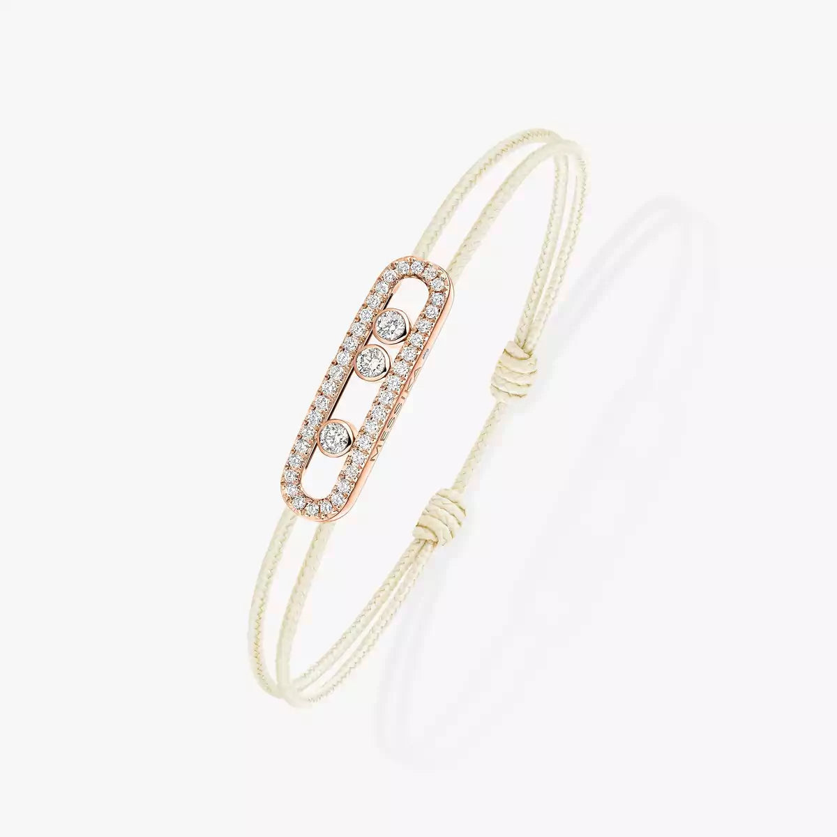 [Stars Jewelry]Care(Medium-3.5mm) pink cord pavé bracelet