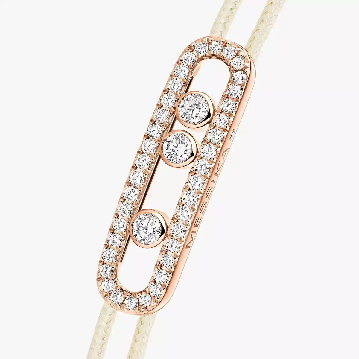 [Stars Jewelry]Care(Medium-3.5mm) pink cord pavé bracelet
