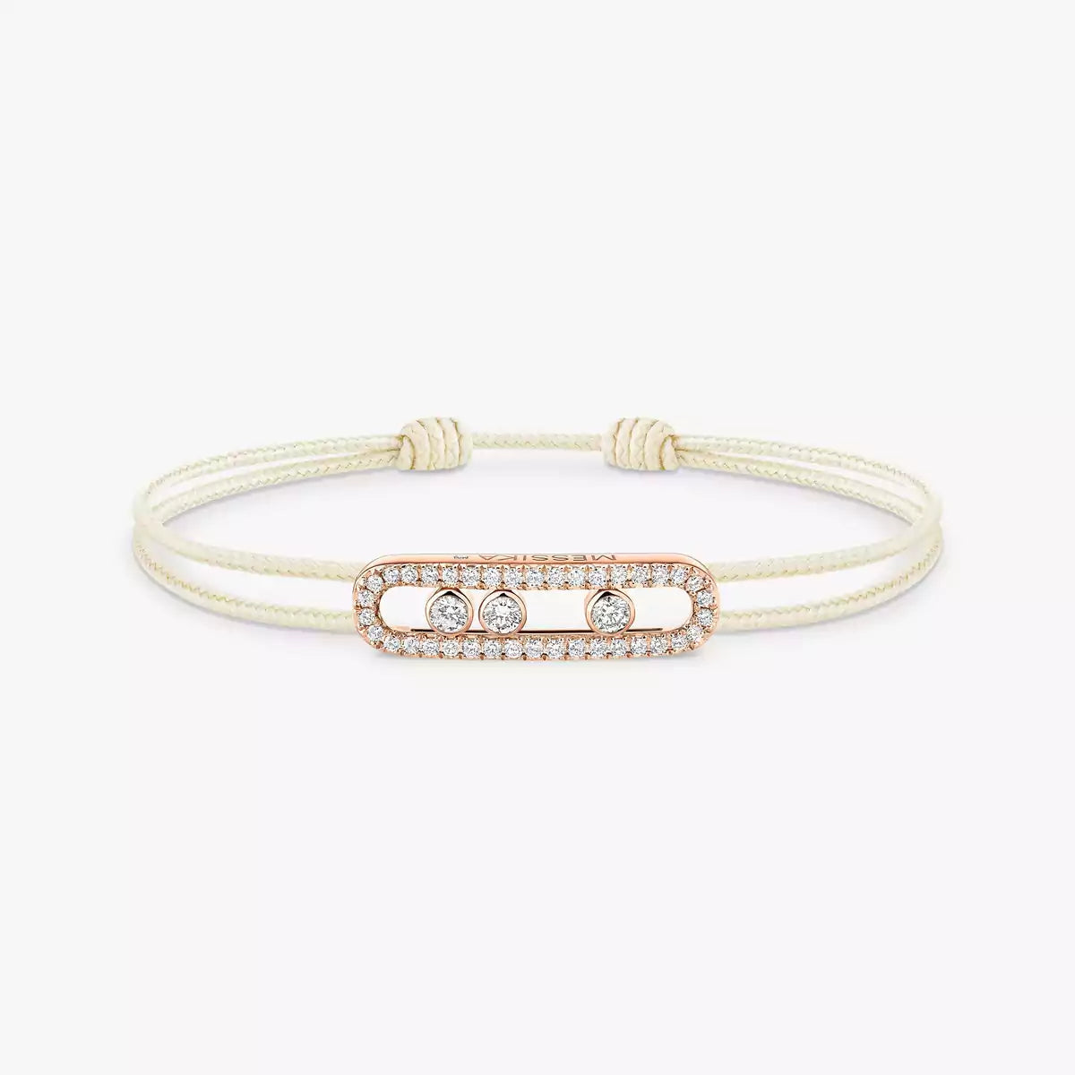 [Stars Jewelry]Care(Medium-3.5mm) pink cord pavé bracelet