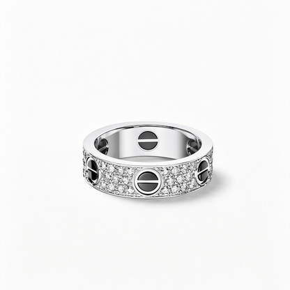[Stars Jewelry]LOVE RING 5.5MM DIAMONDS PAVED CERAMIC