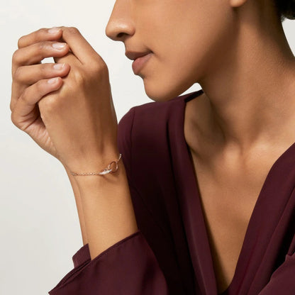 [Stars Jewelry]LOVE DOUBLE RING HALF DIAMOND BRACELET