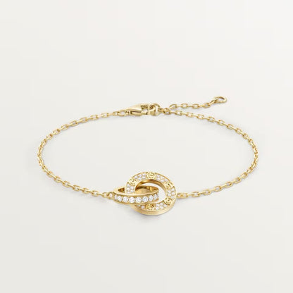 [Stars Jewelry]LOVE DOUBLE RING FULL DIAMOND BRACELET