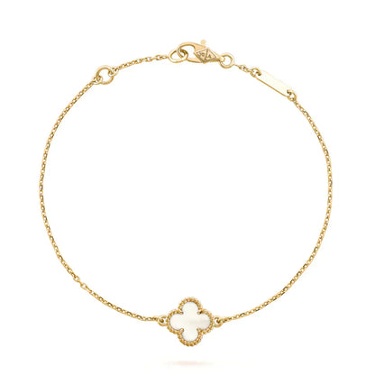 [Stars Jewelry]CLOVER WHITE MOP SINGLE FLOWER BRACELET