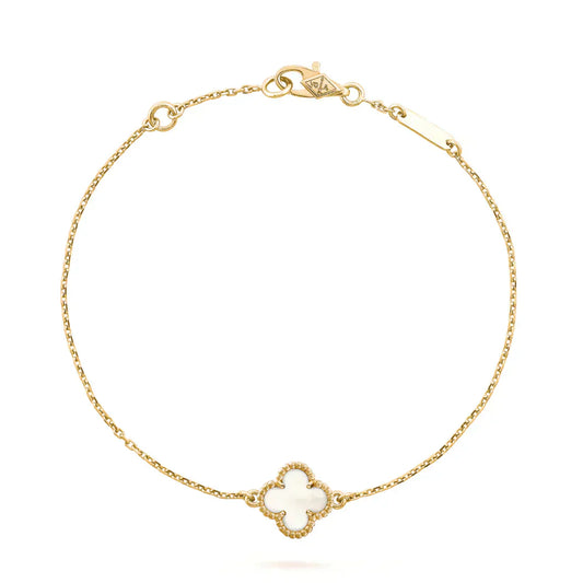 [Stars Jewelry]CLOVER WHITE MOP SINGLE FLOWER BRACELET