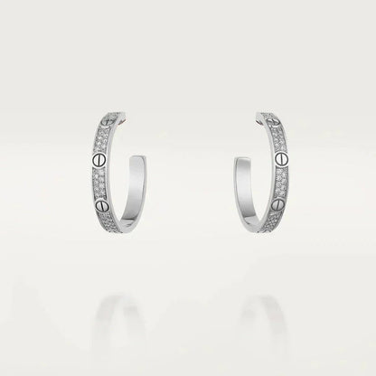 [Stars Jewelry]LOVE EARRINGS 3.6MM DIAMOND PAVED
