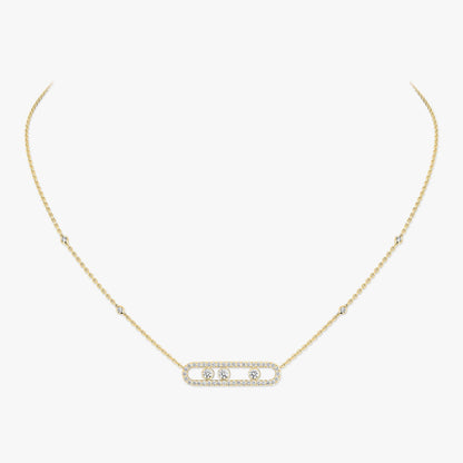 [Stars Jewelry] Move Pave_ Rose Gold Diamond Necklace