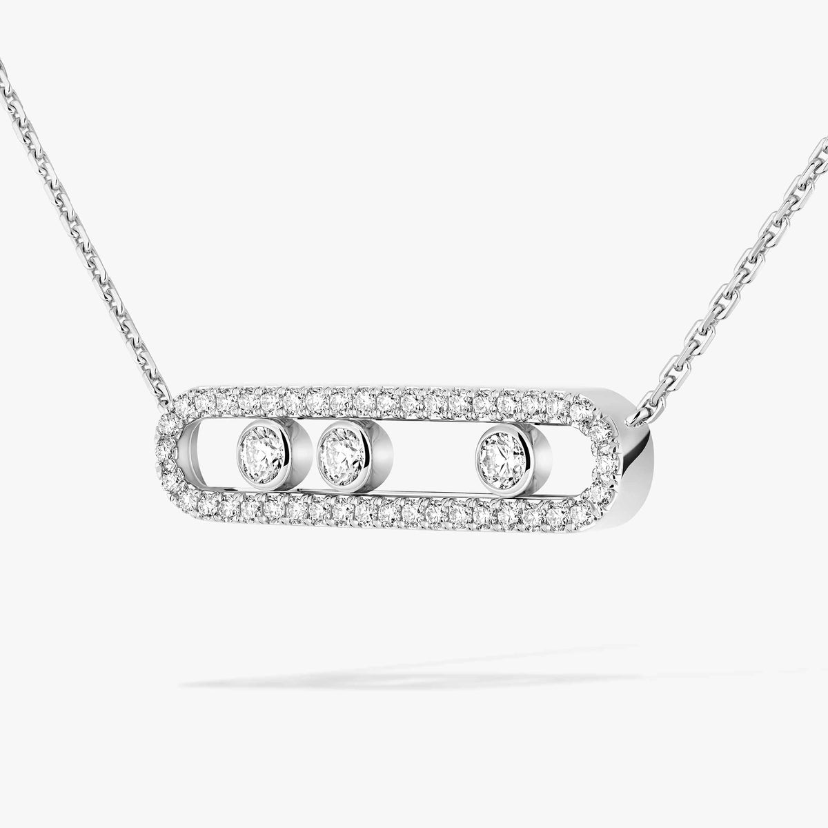 [Stars Jewelry] Move Pave_ Rose Gold Diamond Necklace