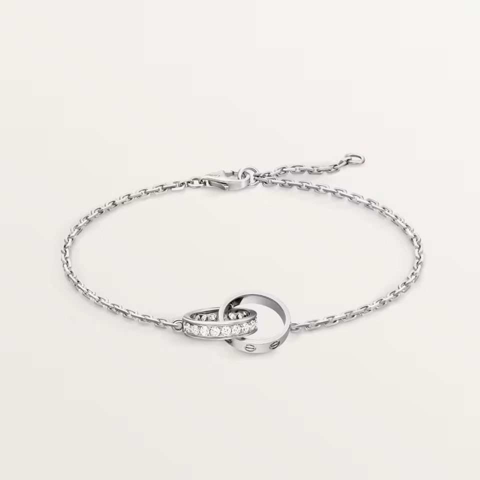 [Stars Jewelry]LOVE DOUBLE RING HALF DIAMOND BRACELET