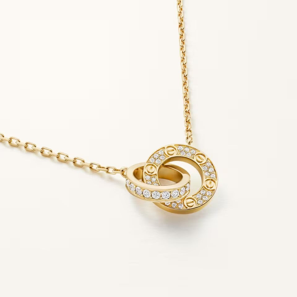 [Stars Jewelry]LOVE  FULL DIAMOND PENDANT NECKLACE